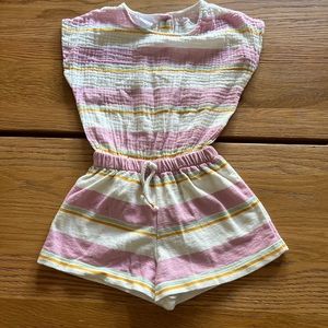 Zara mixed stripe romper